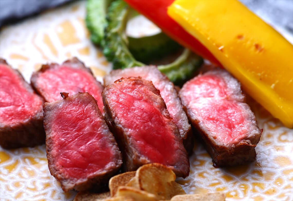 Teppan-grilled Higo Akage Wagyu steak